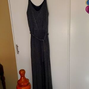 Mind Code Black and Silver Sparkle Jumpsuit Size XL